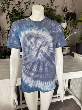 Tailgate Rolling Stones tie die blue white t shirt small